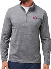 TravisMathew Men's Chicago Cubs Grey Heater 1/4 Zip