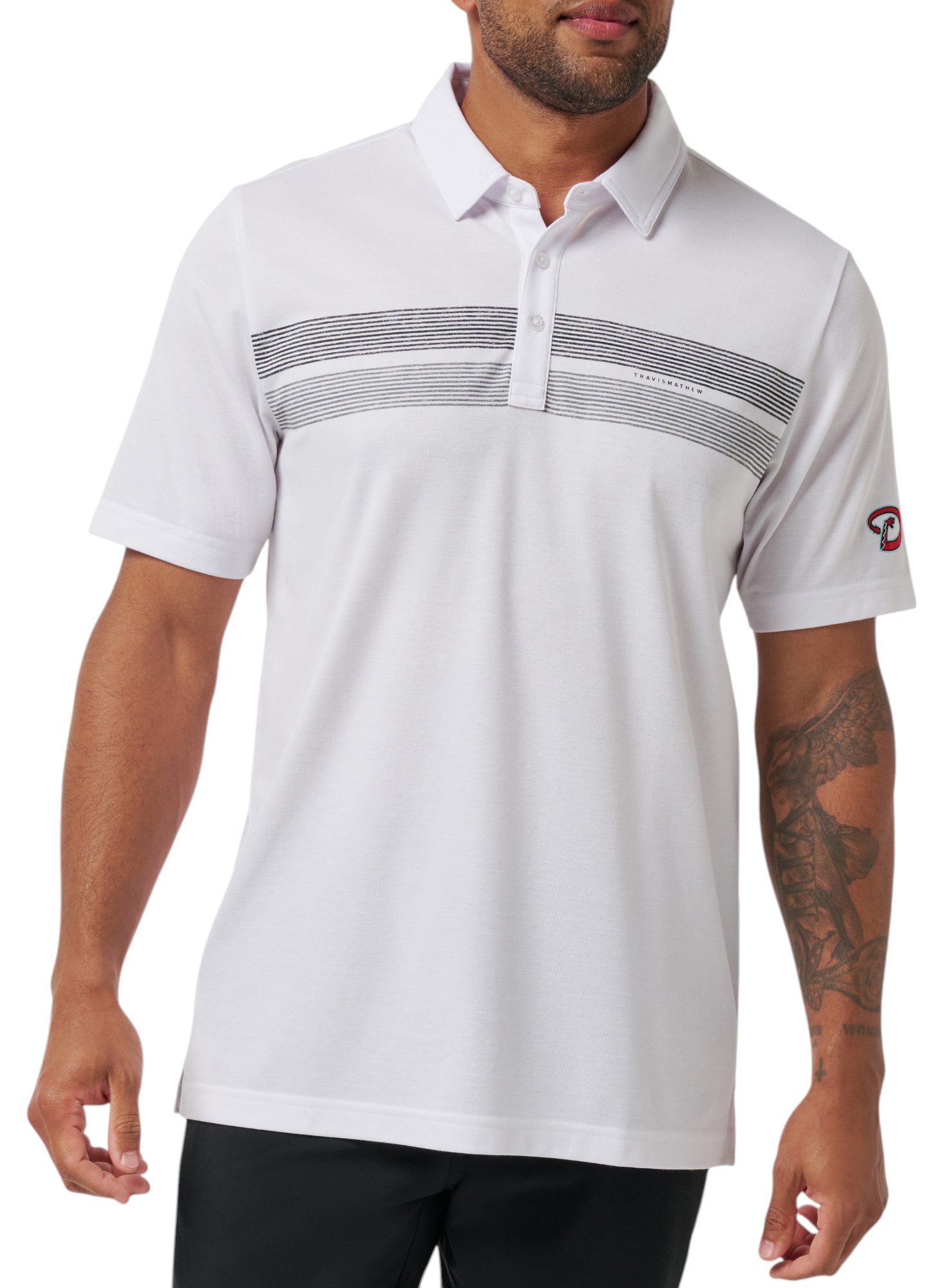 TravisMathew Men's Arizona Diamondbacks White Recruit Polo product image