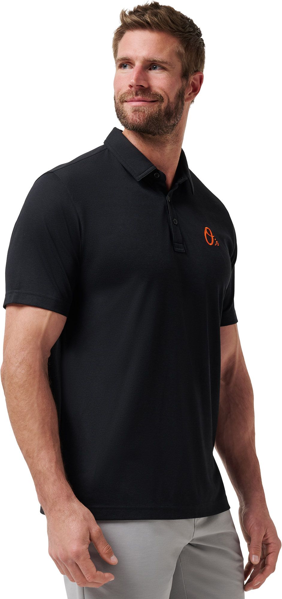 TravisMathew Men's Baltimore Orioles Black Polo product image