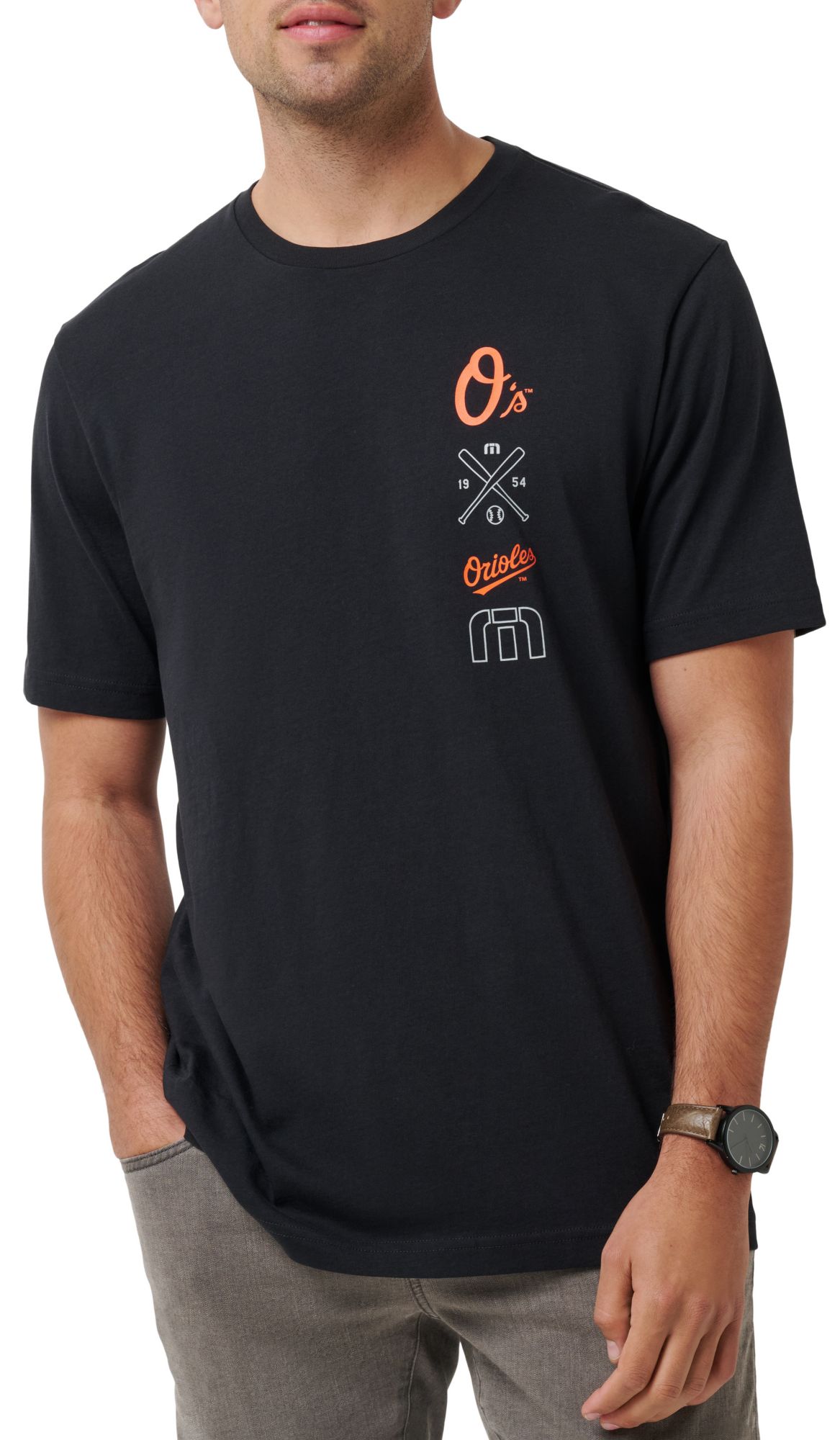 TravisMathew Men's Baltimore Orioles Black Sunset Slam T-Shirt product image