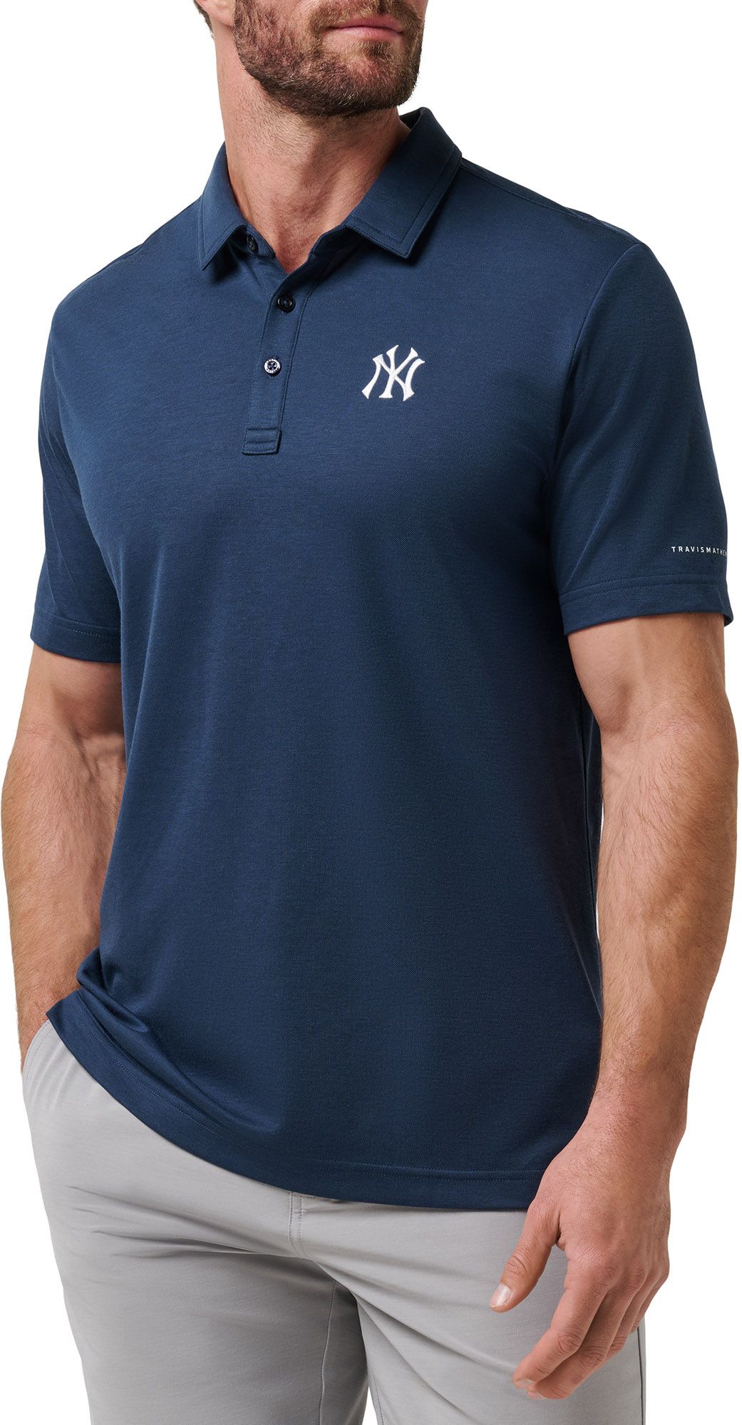 TravisMathew Men's New York Yankees Navy Polo product image