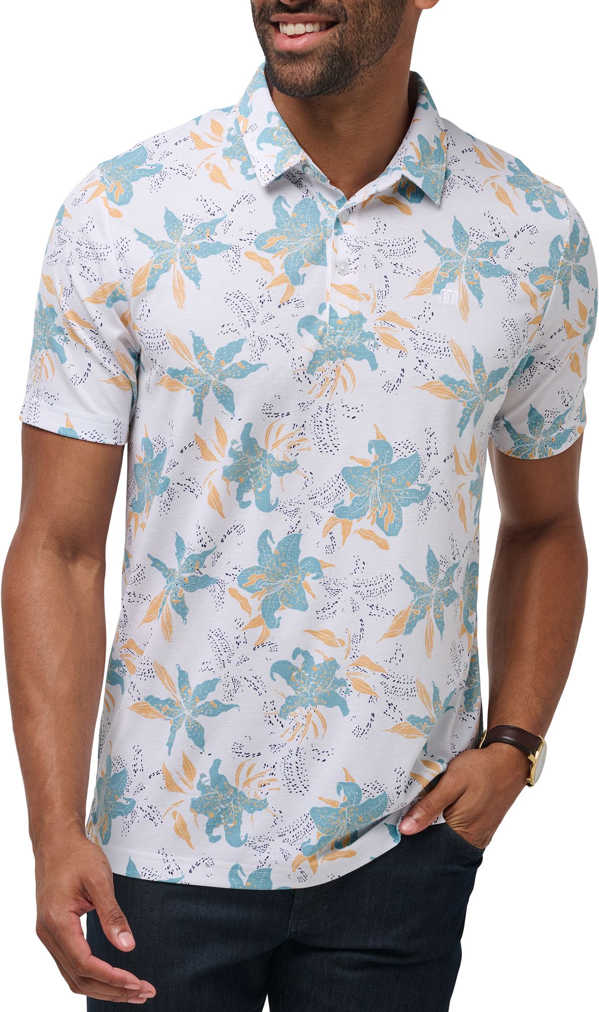 TravisMathew Men's Paradise Peak Golf Polo Golf Galaxy