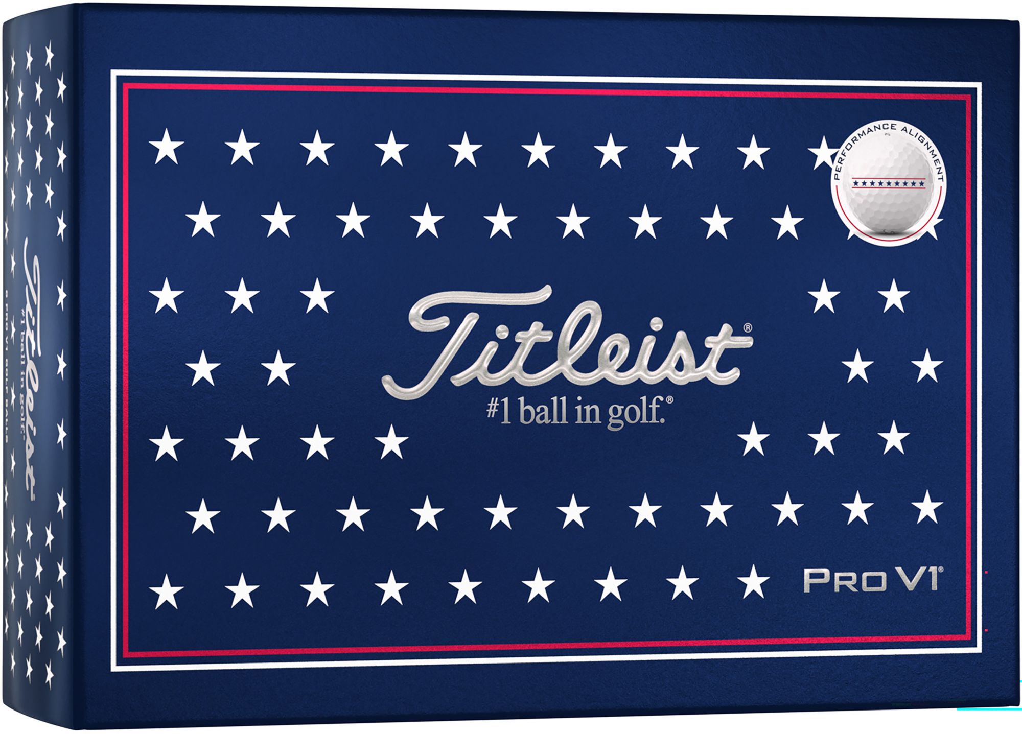 Titleist 2024 Pro V1 US Flag Golf Balls - 6 Balls product image