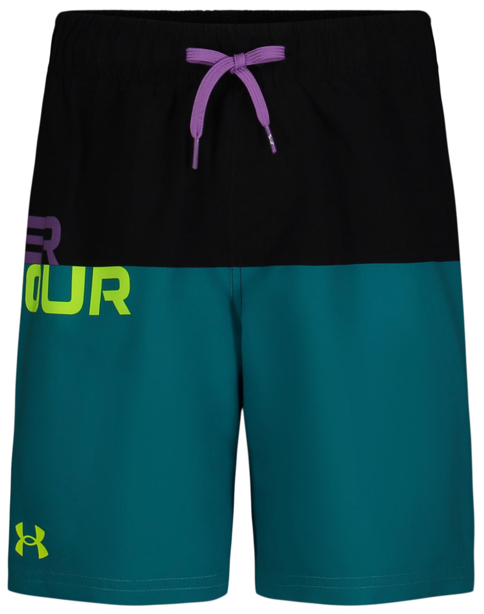 Under Armour Boys' UA Logo Color Block Lined 18" Volley Swim Shorts