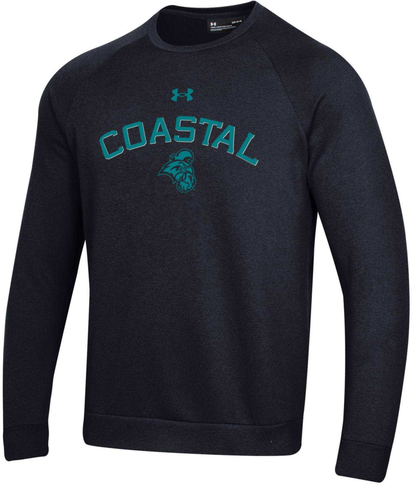 Under Armour Men s Coastal Carolina Chanticleers Black Rival Fleece Crew Sweatshirt Dick s Sporting Goods