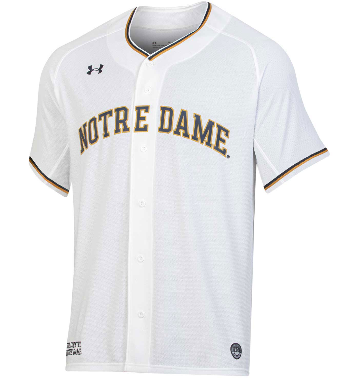 Under Armour Men s Notre Dame Fighting Irish White Replica Baseball Jersey Dick s Sporting Goods