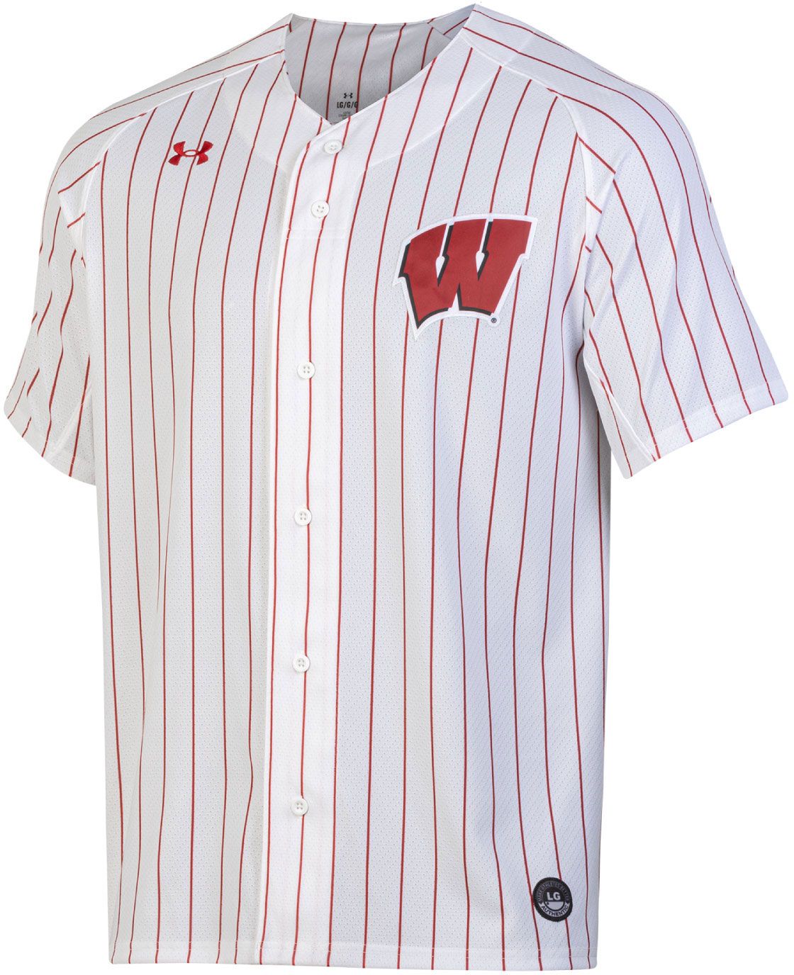 Under Armour Men's Wisconsin Badgers White Replica Baseball Jersey product image