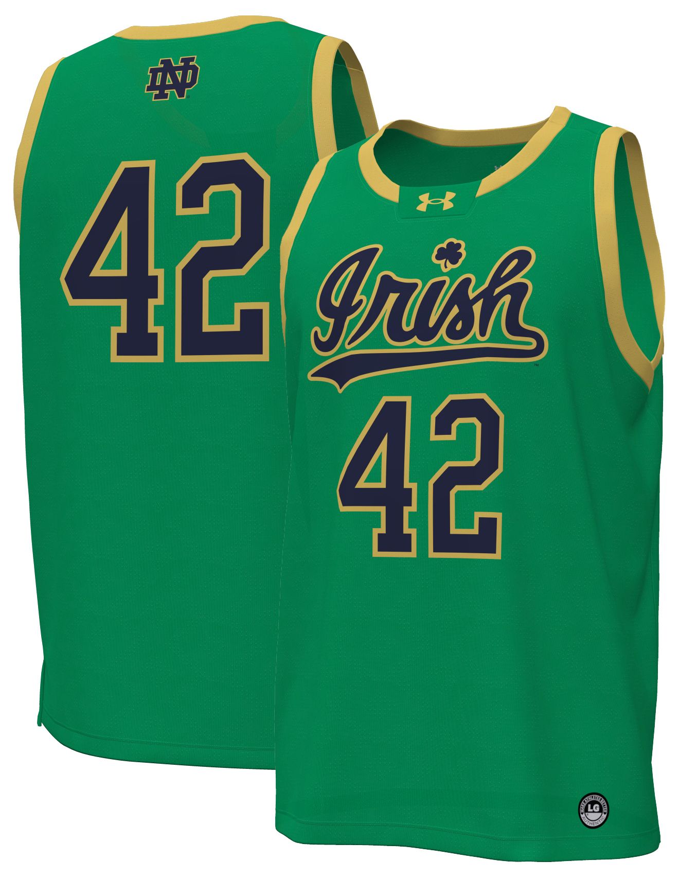 Under Armour Youth Notre Dame Fighting Irish Green Replica Basketball Jersey product image