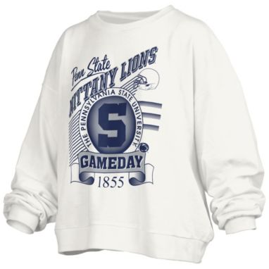 sorry, Pressbox Women's Penn State Nittany Lions White Calgary Fleece Crewneck Sweatshirt is currently out of stock