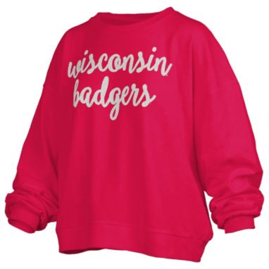 sorry, Pressbox Women's Wisconsin Badgers Red Chenille Crew Pullover Sweatshirt is currently out of stock