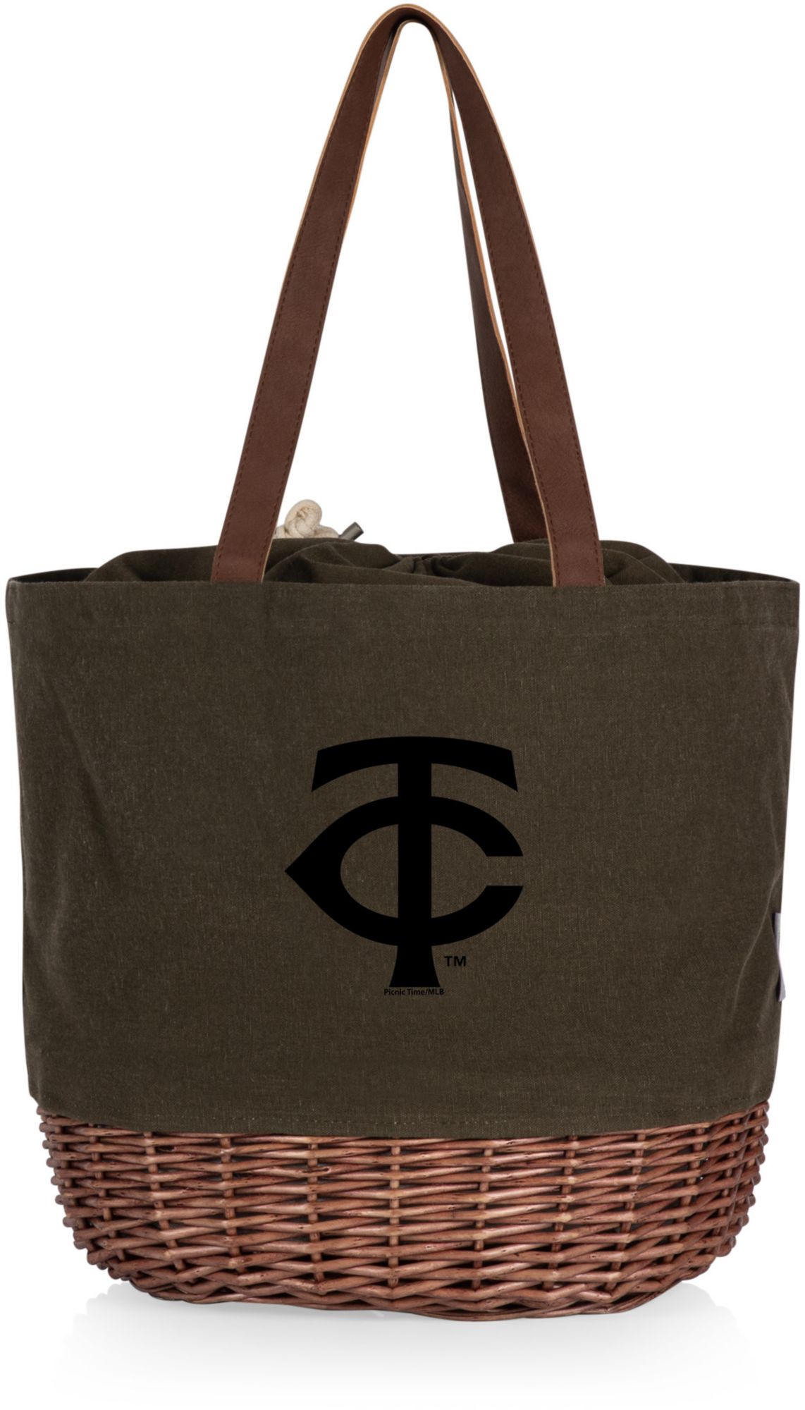 Picnic Time Minnesota Twins Canvas and Willow Basket Bag product image