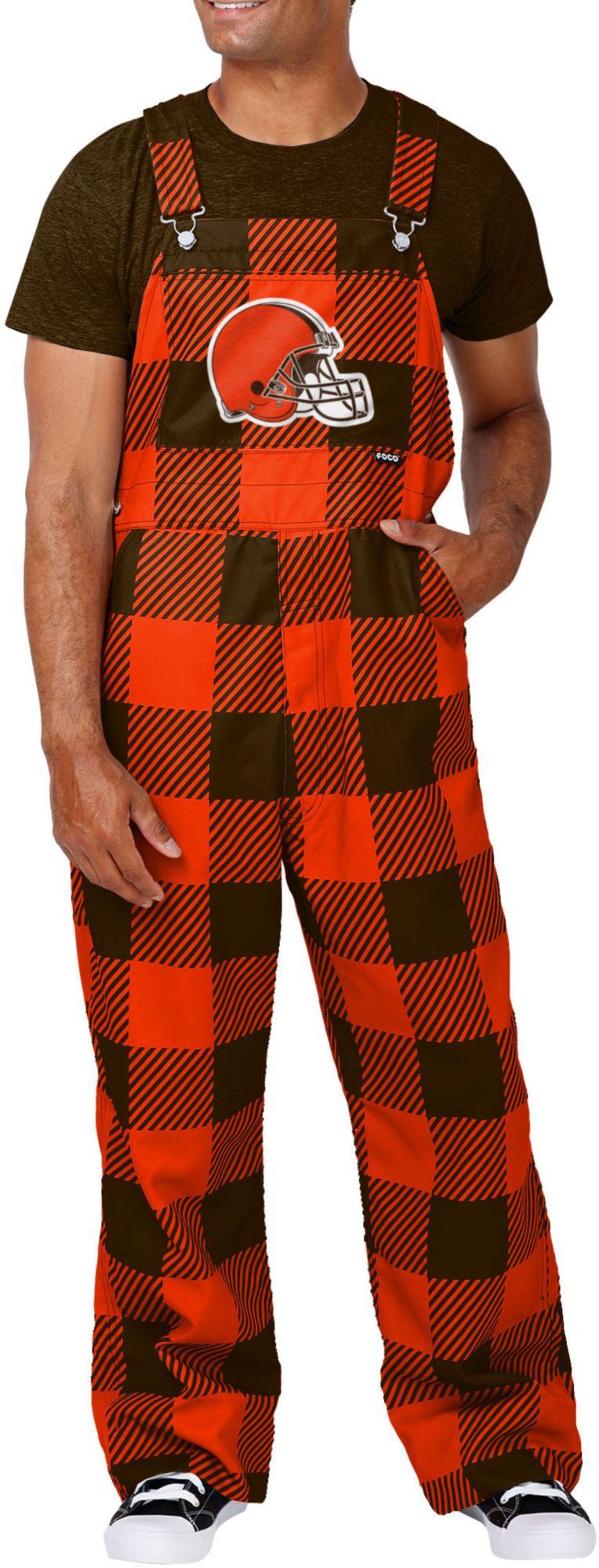 FOCO Adult Cleveland Browns Plaid Overalls product image