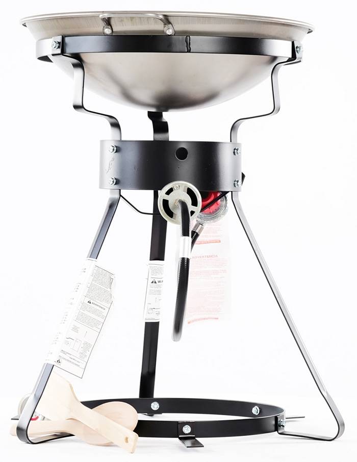 King Kooker #24wc 24 inch Portable Propane Outdoor Cooker with 18 inch Steel Wok, Size: Black