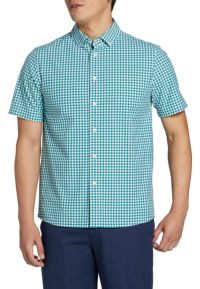 Walter Hagen Men's Clubhouse Gingham Button Down Golf Shirt | Golf