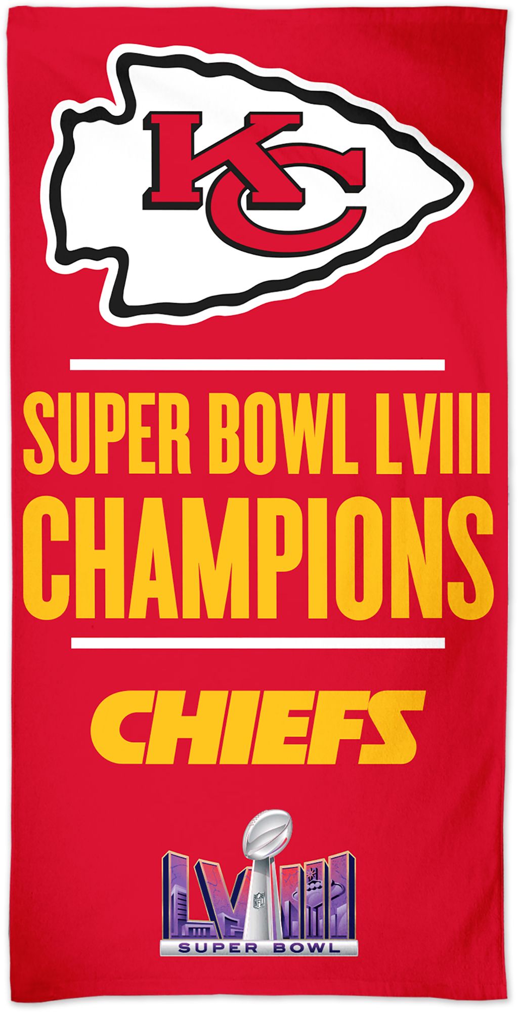 WinCraft Super Bowl LVIII Champions Kansas City Chiefs 30'' x 60'' Beach Towel