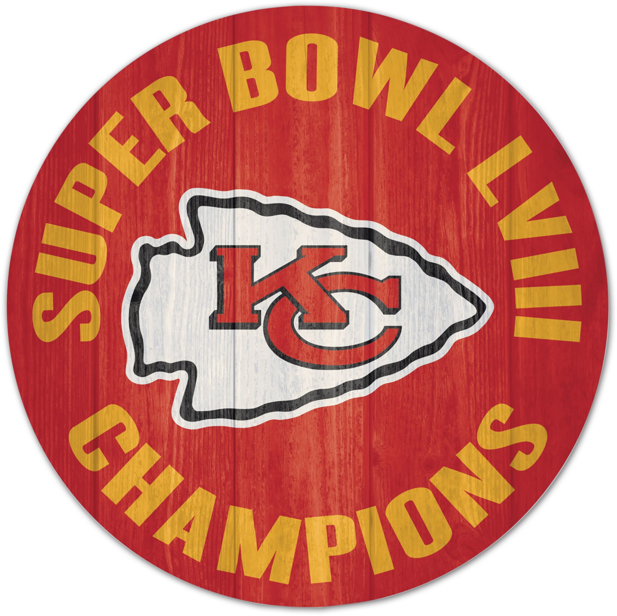 WinCraft Super Bowl LVIII Champions Kansas City Chiefs 14'' Round Wood Sign