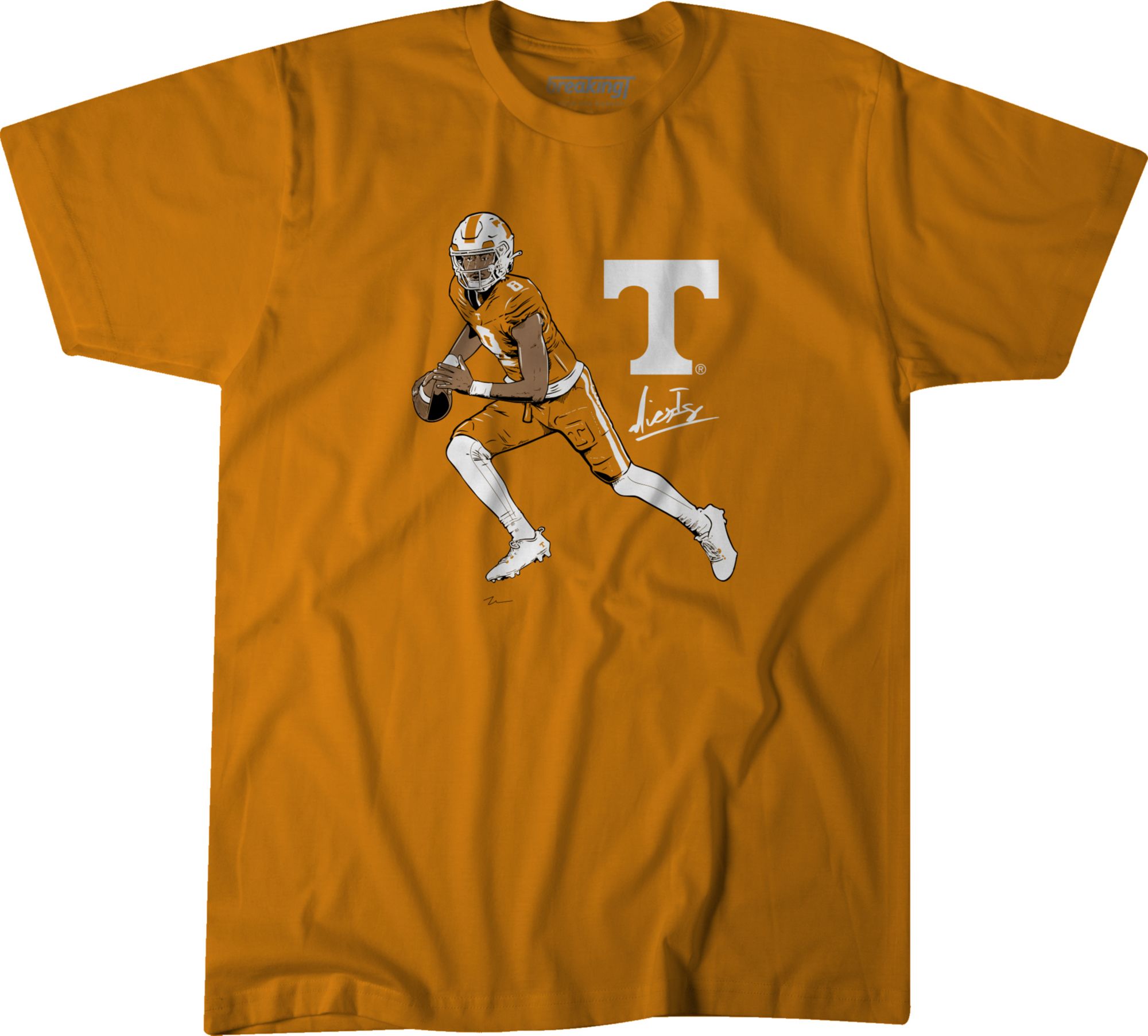 Breaking T Tennessee Volunteers Orange Nico Iamaleava Star T-Shirt