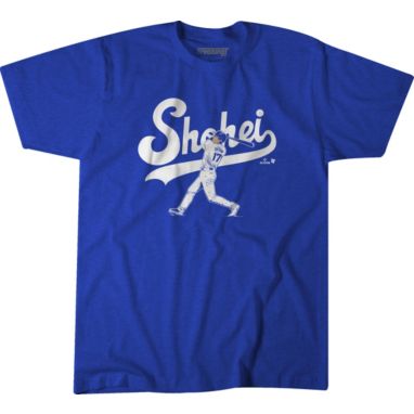 sorry, BreakingT Women's Los Angeles Dodgers Shohei Ohtani Blue Swing T-Shirt is currently out of stock