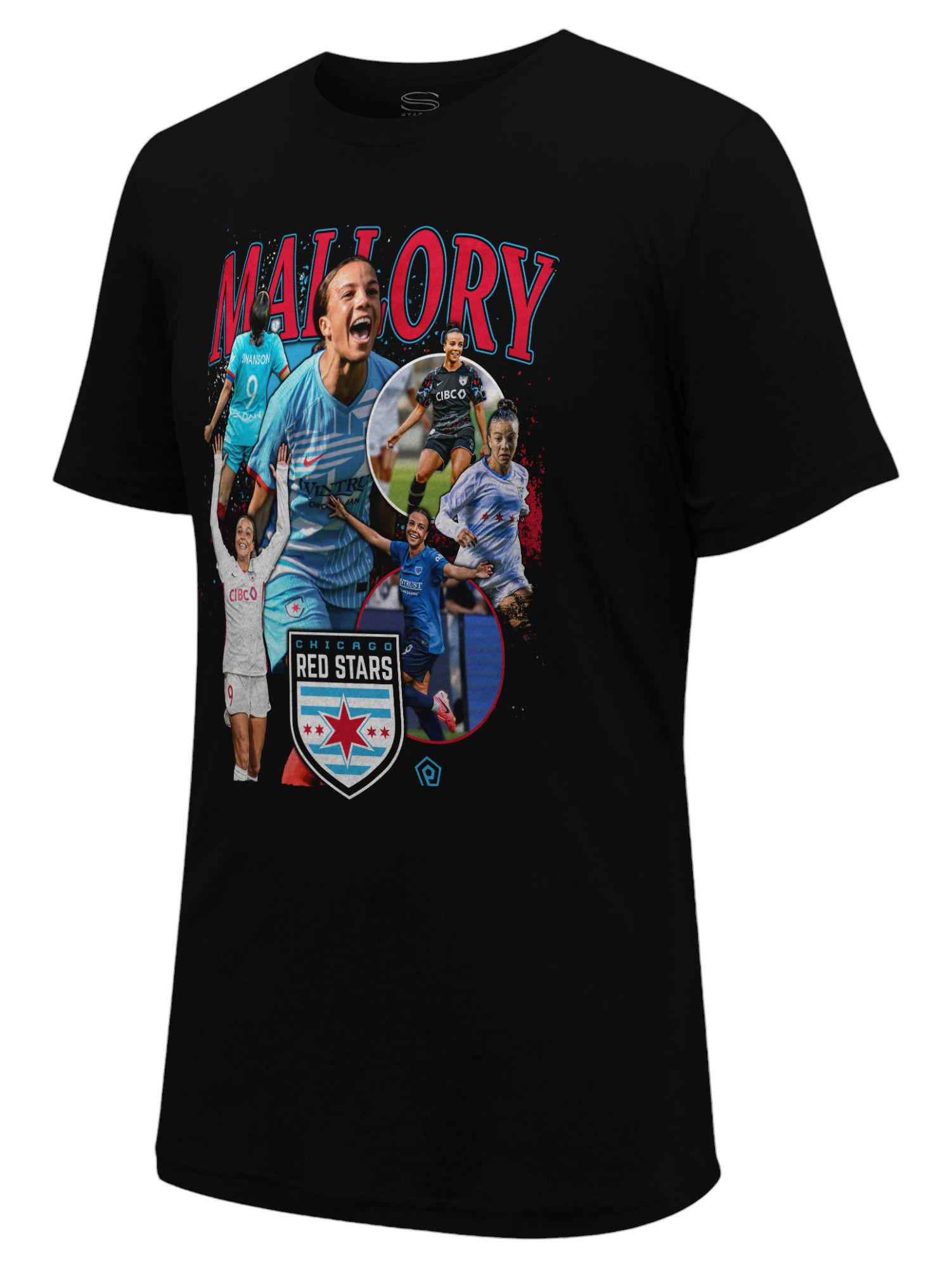 Stadium Essentials Adult Chicago Red Stars Mallory Swanson #9 Crossroad Black T-Shirt product image
