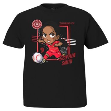 sorry, Stadium Essentials Youth Portland Thorns Sophia Smith #9 Chibi Black T-Shirt is currently out of stock