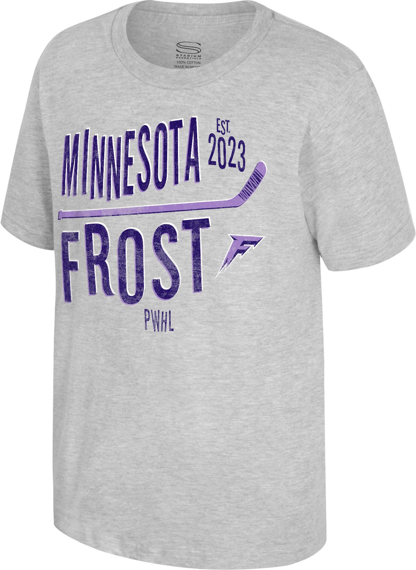 Stadium Essentials Youth Minnesota Frost Stick Grey T-Shirt product image
