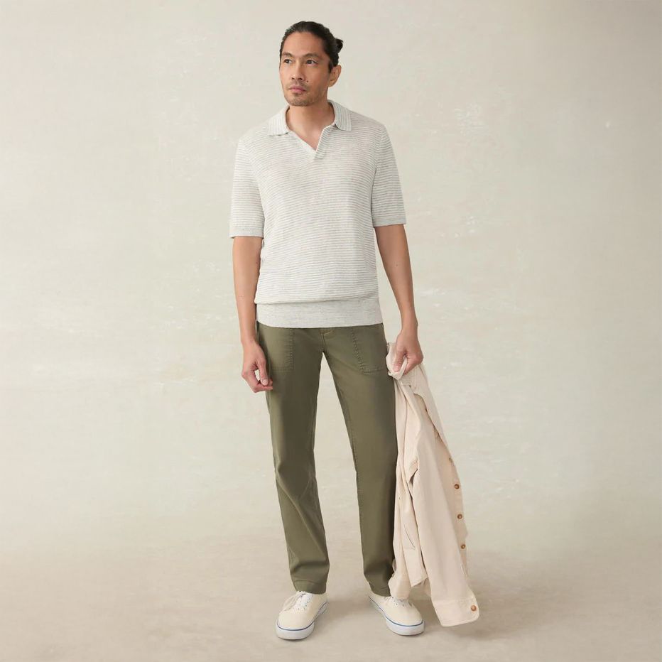 Faherty Men's Linen Short Sleeve Sweater Polo product image