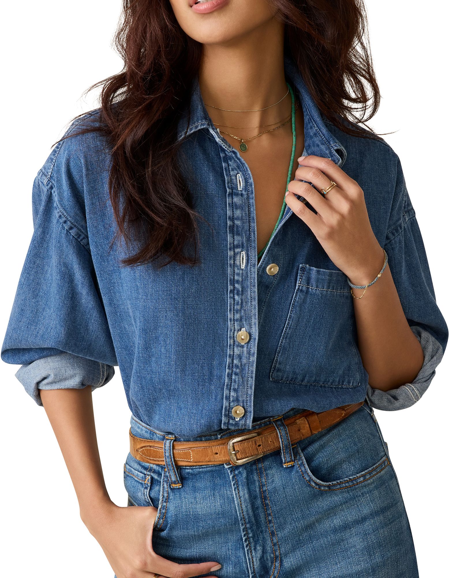 Faherty Women's Sunfair Denim Shirt product image