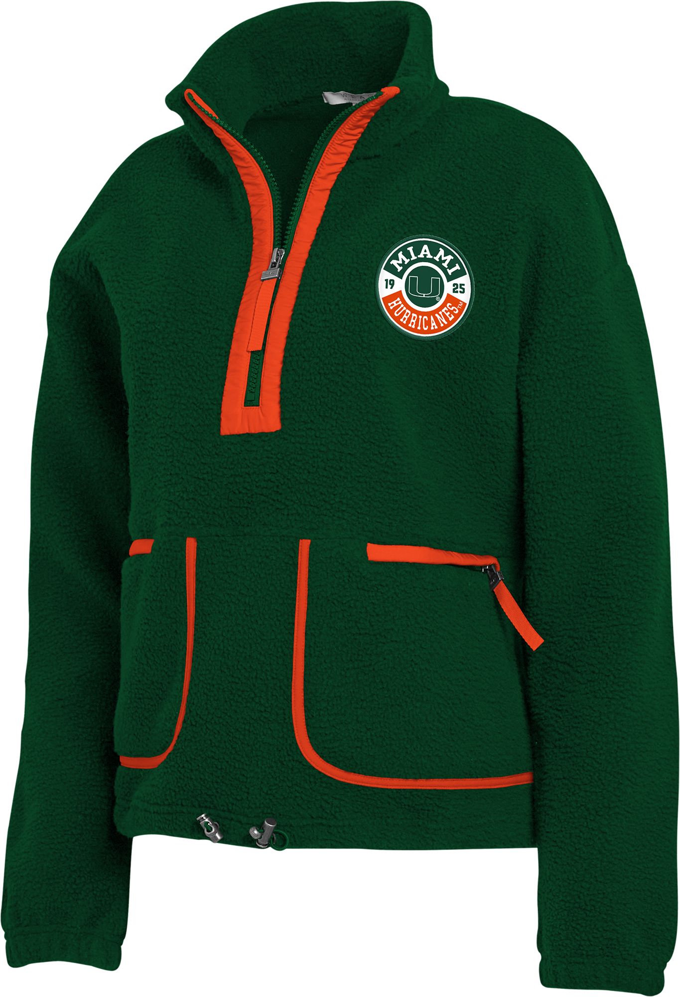 WEAR by Erin Andrews Women's Miami Hurricanes Green Polar Fleece Half-Zip product image