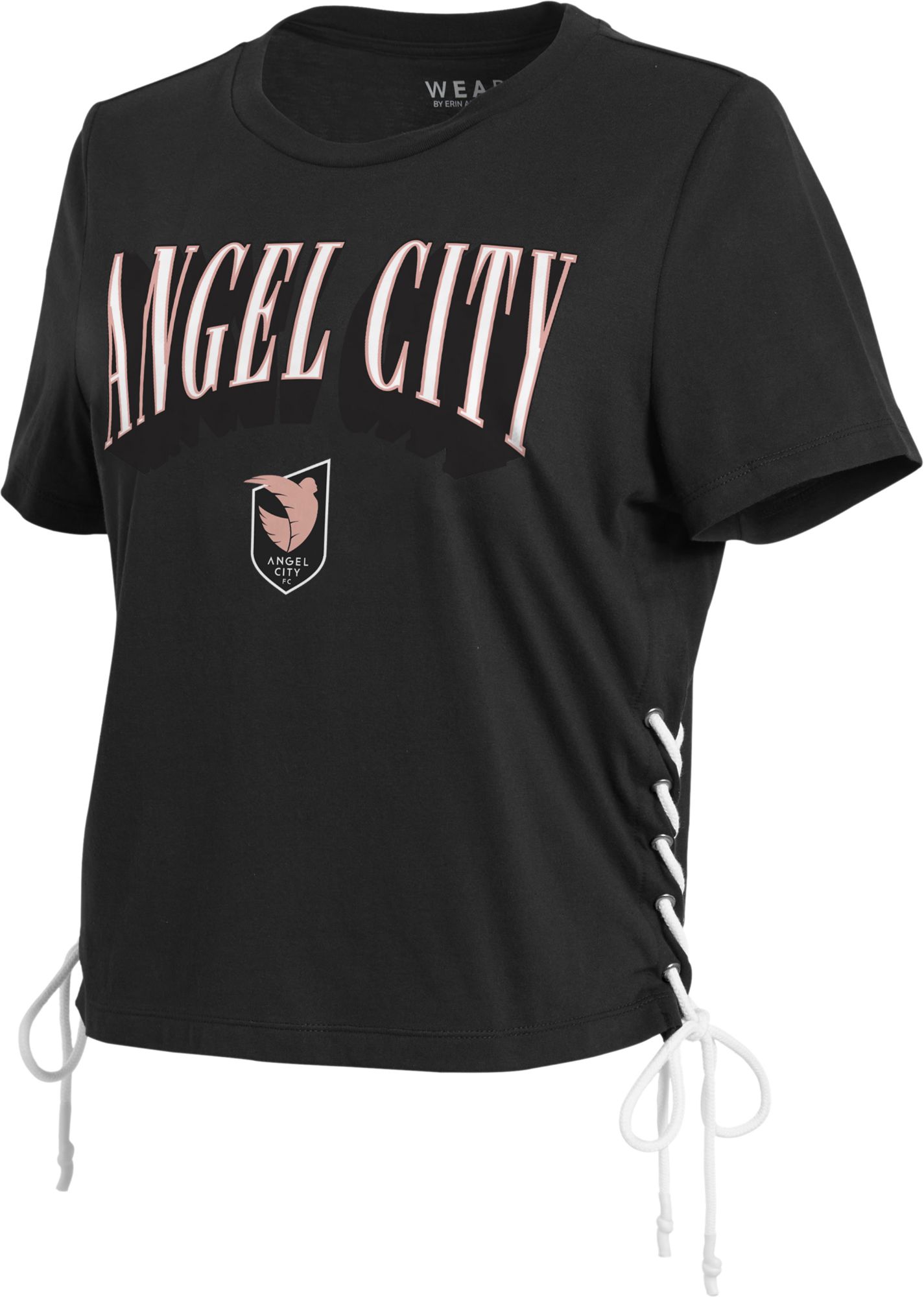 WEAR By Erin Andrews Women's Angel City FC Side Lace Black T-Shirt product image