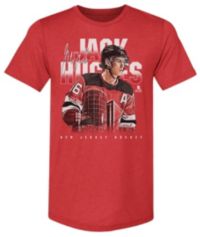 500 LEVEL Jack Hughes Tri-Blend T-Shirt - Premium NHL Jersey Men's Apparel (Large, Tri Red)