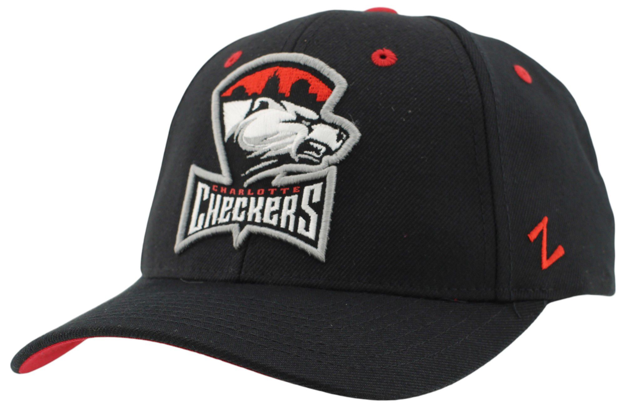 Zephyr Adult Charlotte Checkers Black Adjustable Hat product image