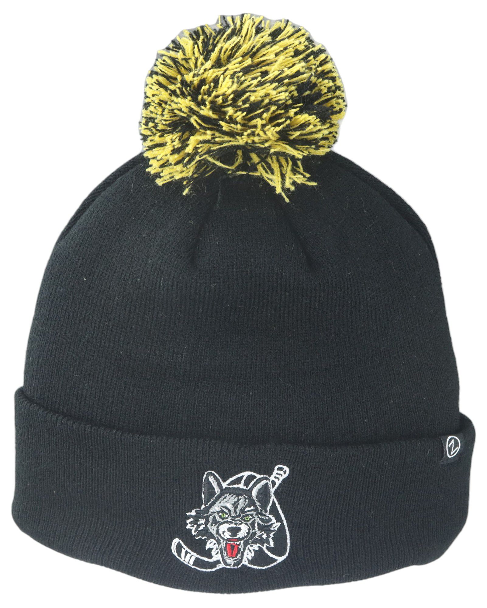 Zephyr Adult Chicago Wolves Black Pom Knit Beanie product image