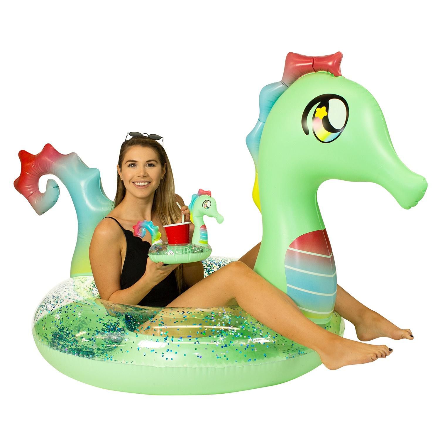 PoolCandy Glitter Seahorse Pool and Drink Float product image