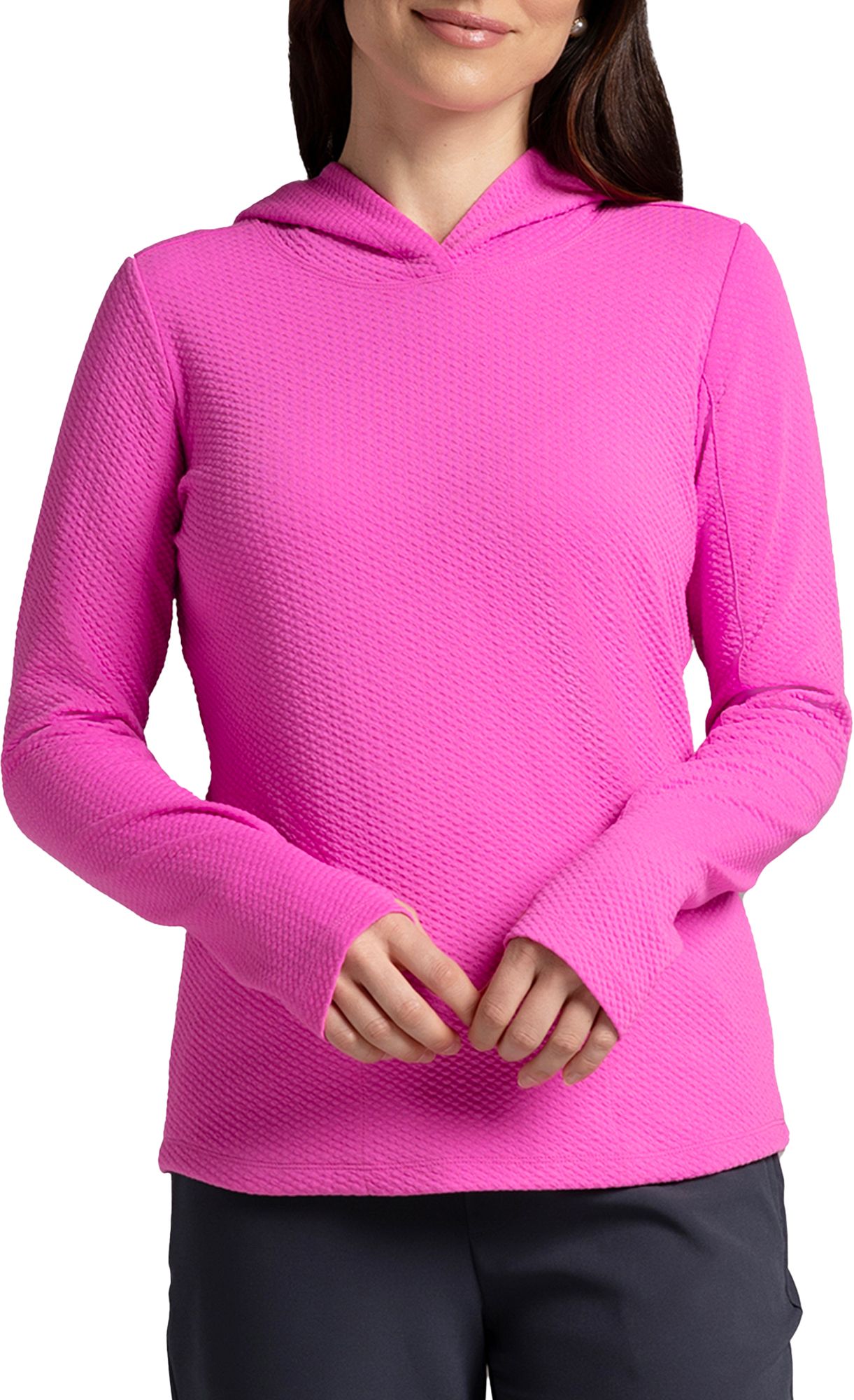 IBKUL Women's Solid Popcorn Stitch Hoody product image