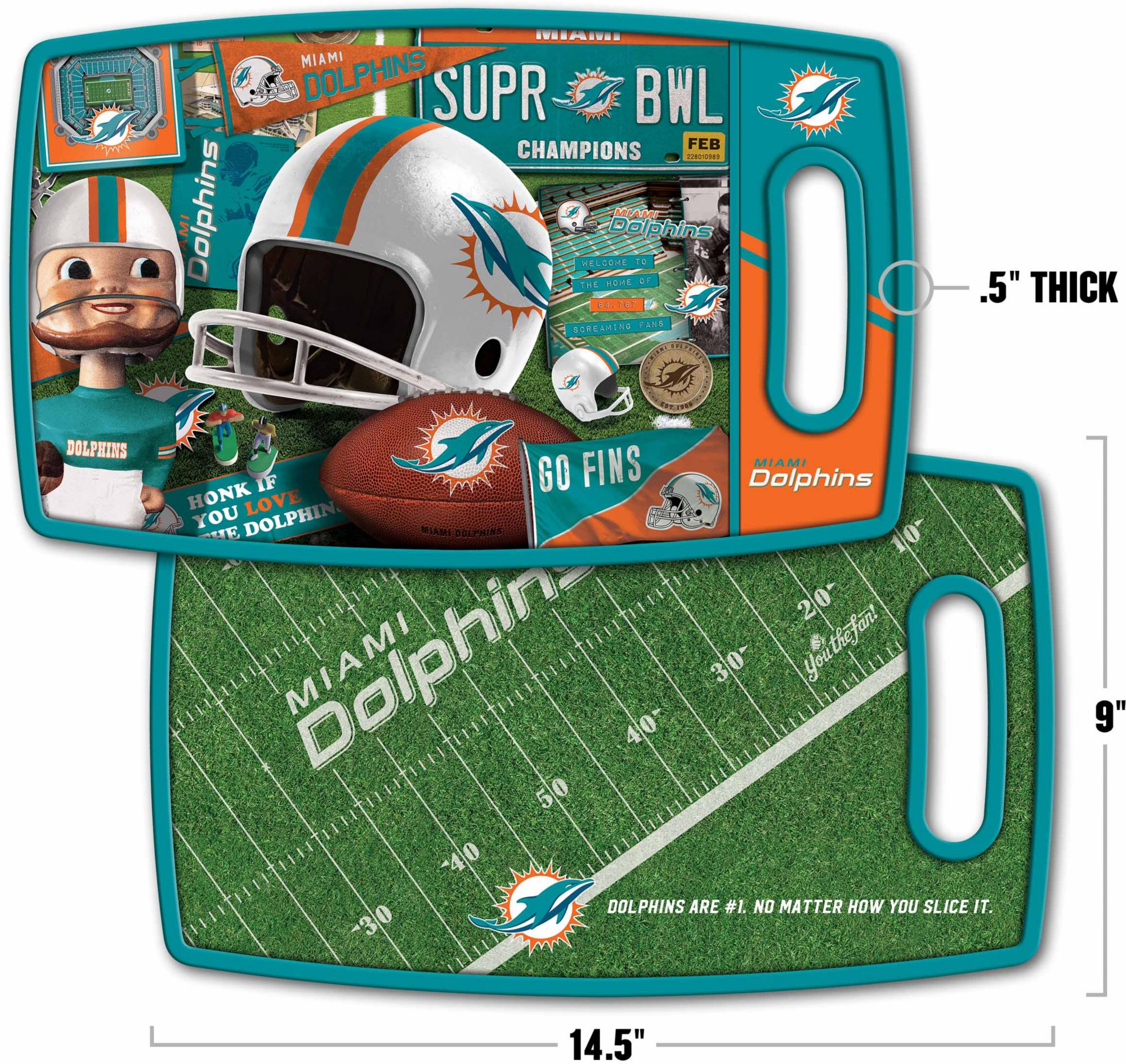 YouTheFan Miami Dolphins Retro Cutting Board product image