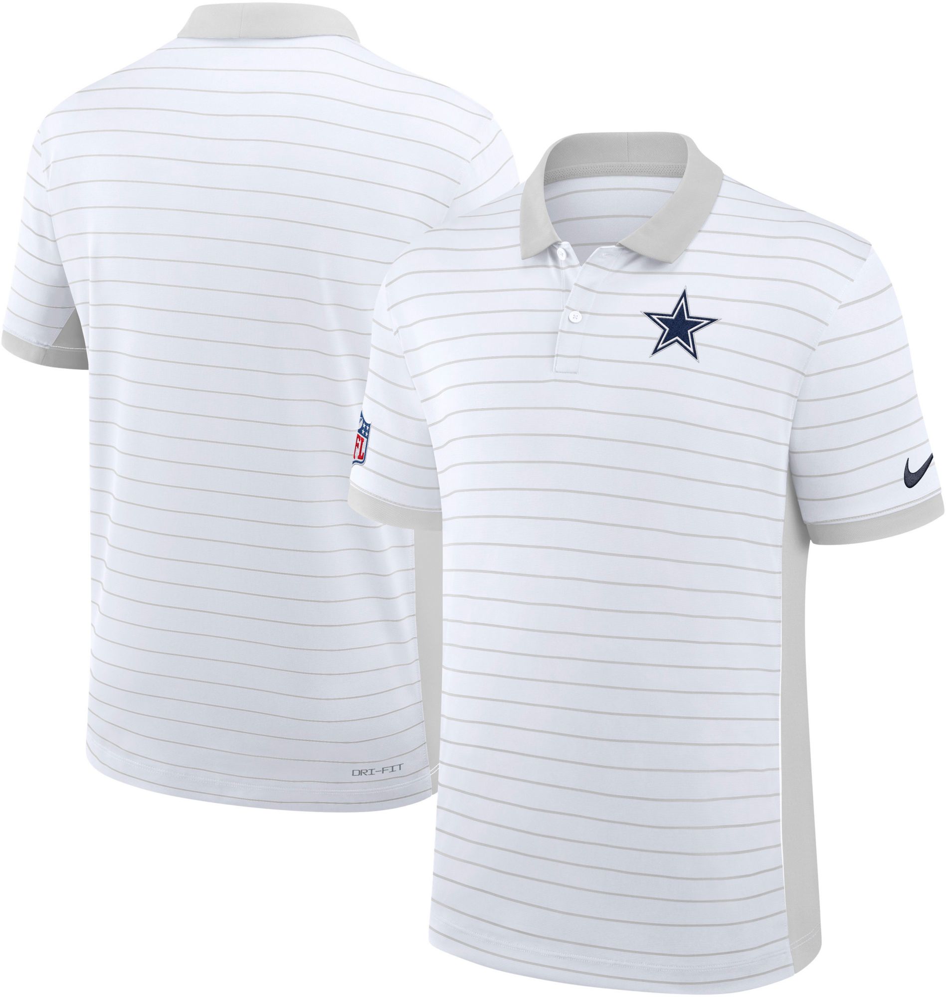 Nike Men's Dallas Cowboys White Dri-FIT Victory Striped Polo product image