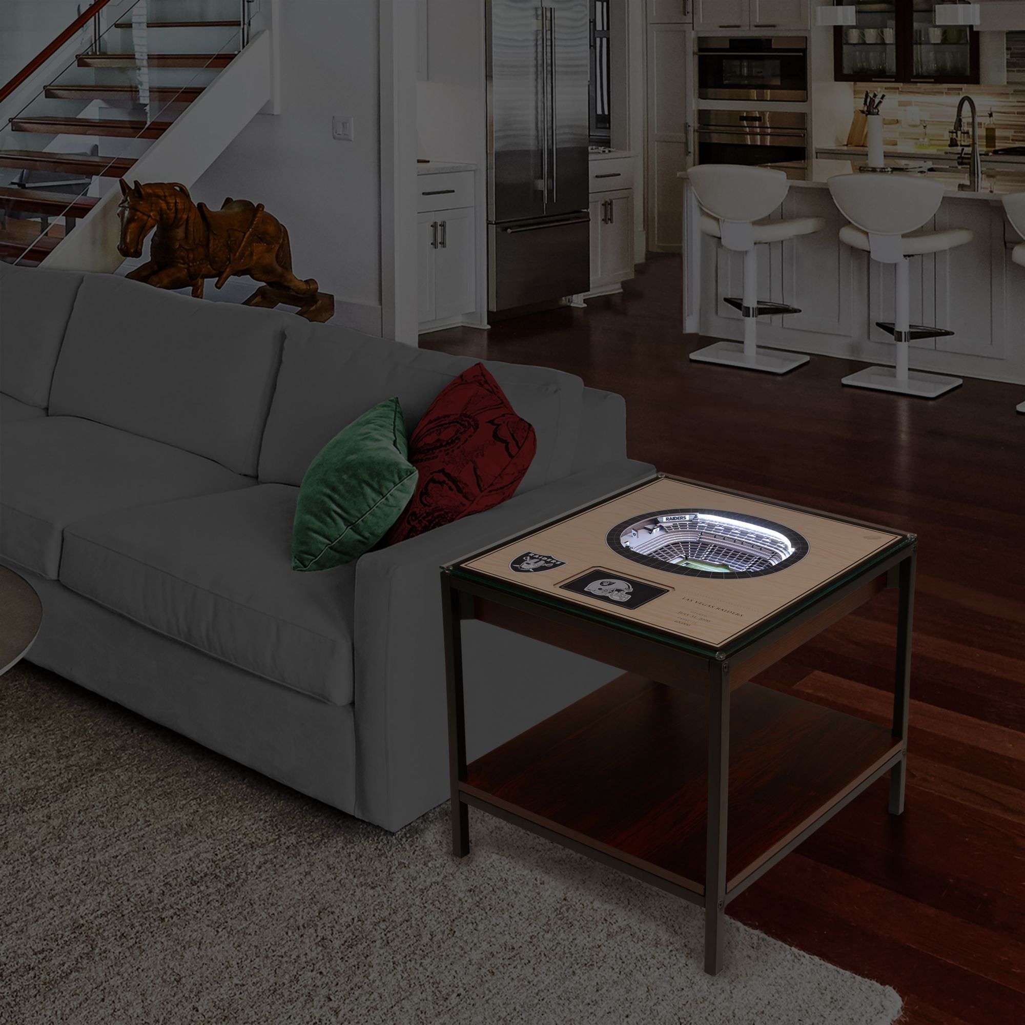 You The Fan Las Vegas Raiders 25-Layer StadiumViews Lighted End Table product image