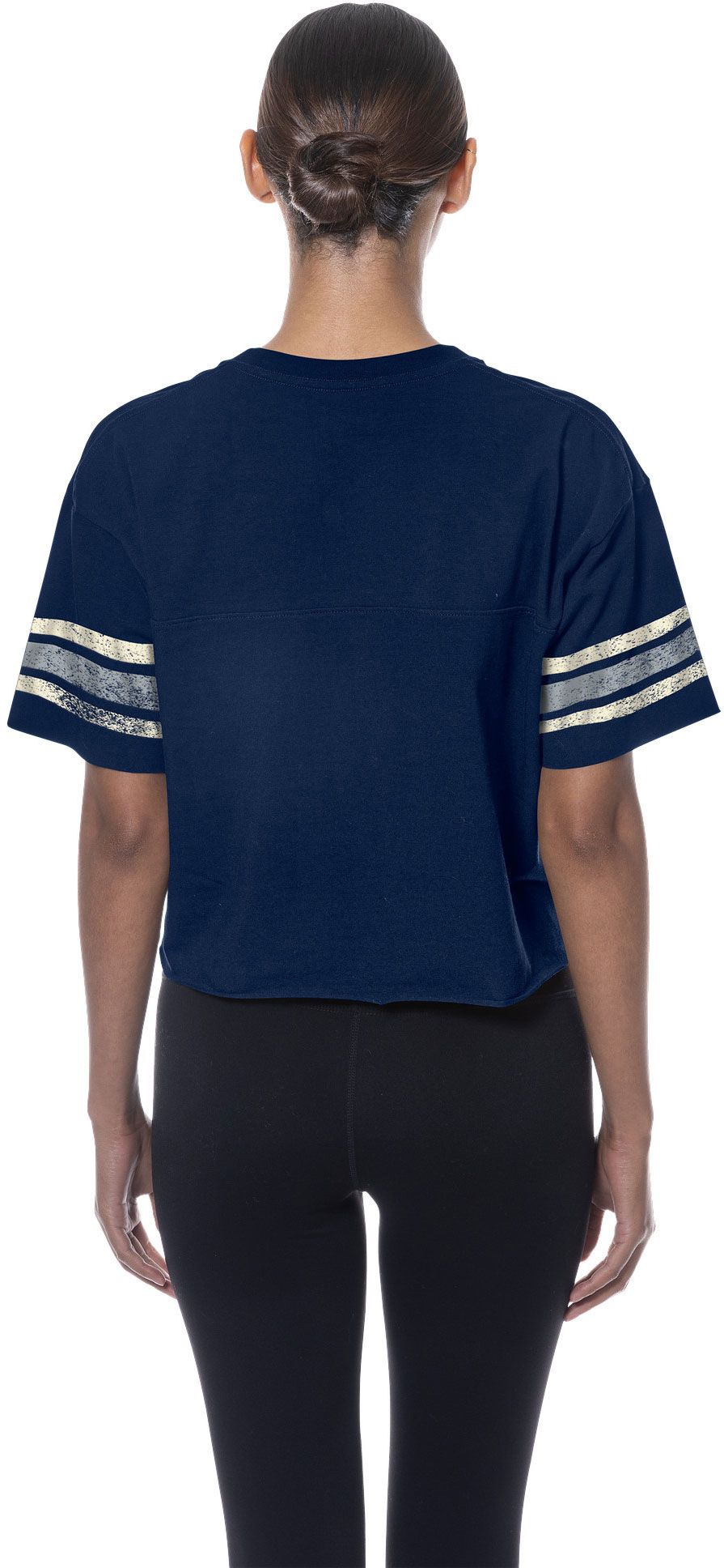 New Era Women's Dallas Cowboys Navy Striped Sleeve T-Shirt product image