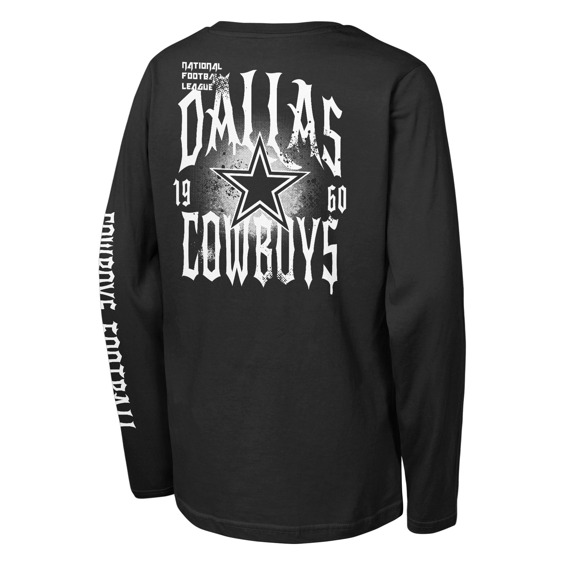 NFL Team Apparel Youth Dallas Cowboys Black Rumble Long Sleeve T-Shirt product image
