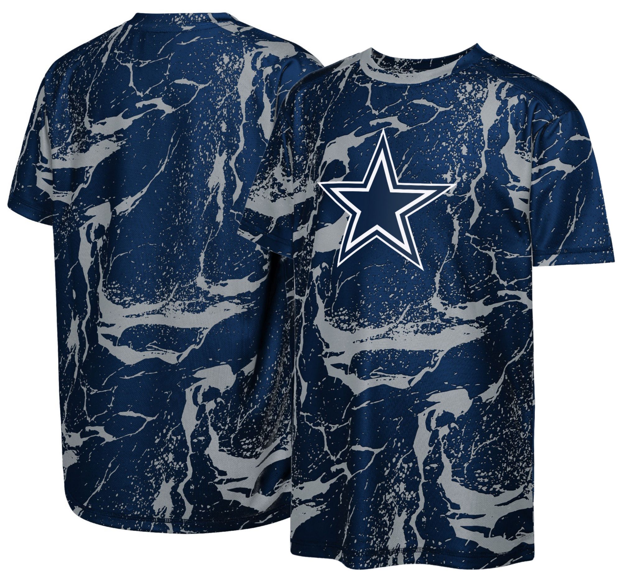 NFL Team Apparel Youth Dallas Cowboys Navy Endzone Sublimation T-Shirt product image