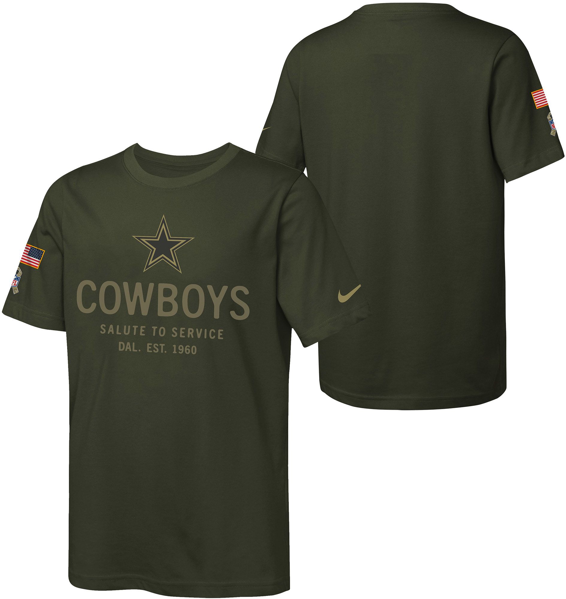 Nike Youth Dallas Cowboys Sequoia Salute to Service 2025 Dri-FIT T-Shirt product image