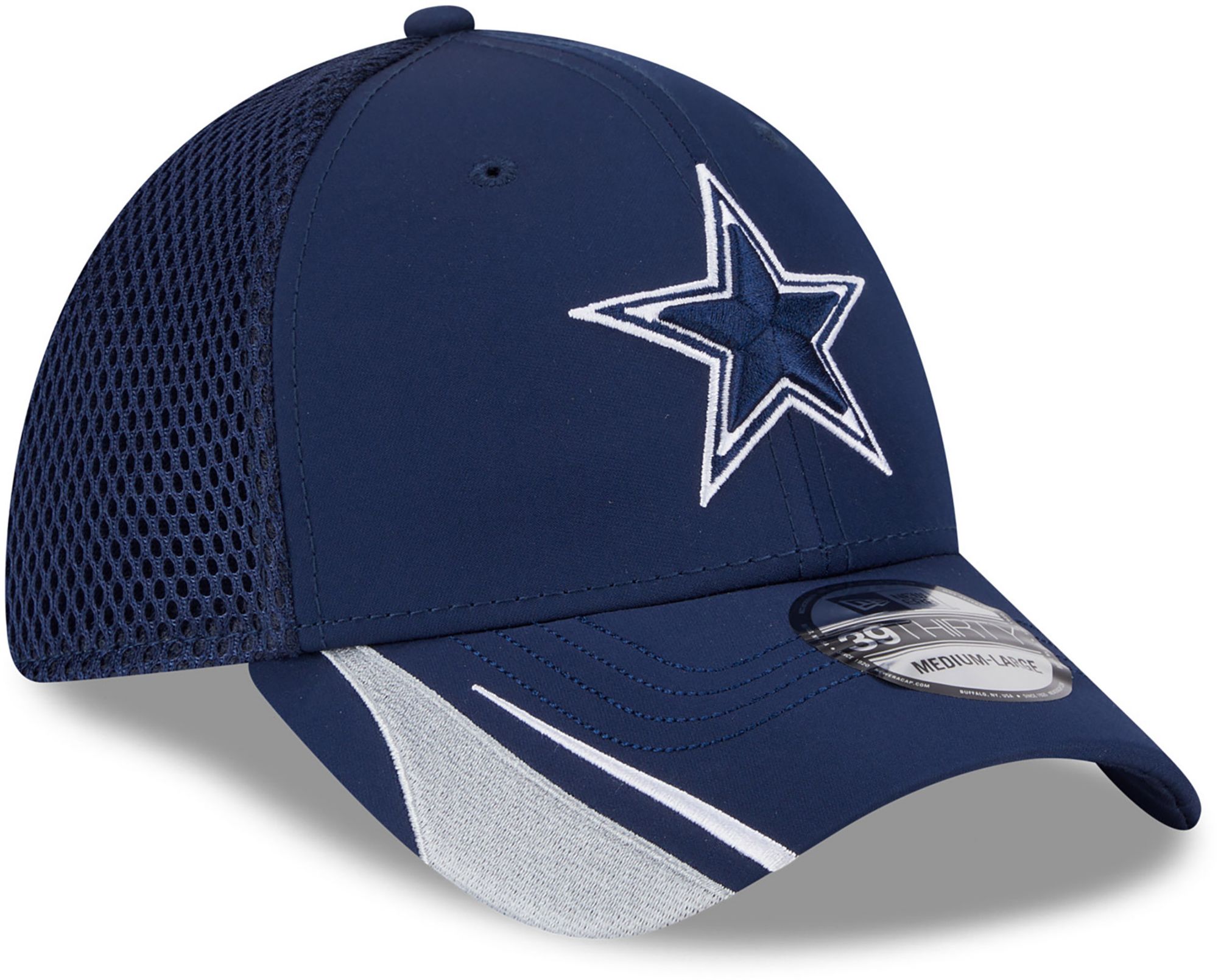 New Era Adult Dallas Cowboys Navy Linear 39Thirty Stretch Fit Hat product image