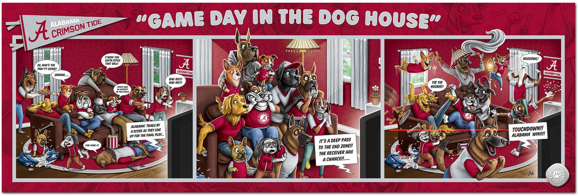 YouTheFan Alabama Crimson Tide Game Day in the Dog House 1000-Piece Puzzle