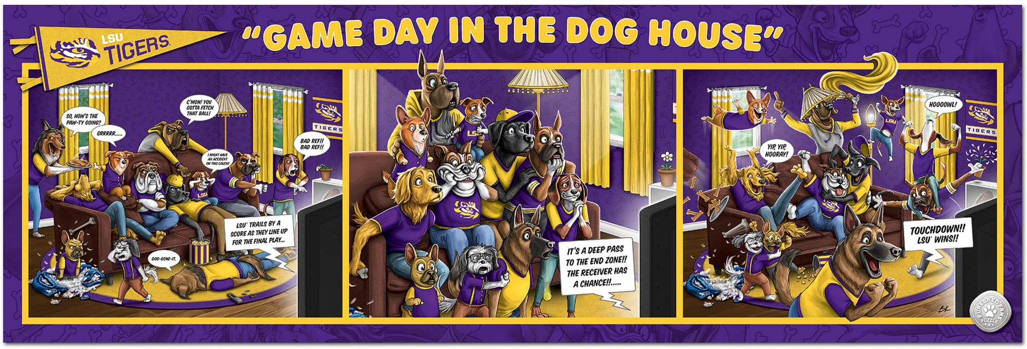 YouTheFan LSU Tigers Game Day in the Dog House 1000-Piece Puzzle