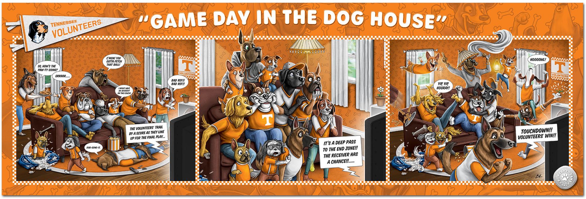 YouTheFan Tennessee Volunteers Game Day in the Dog House 1000-Piece Puzzle