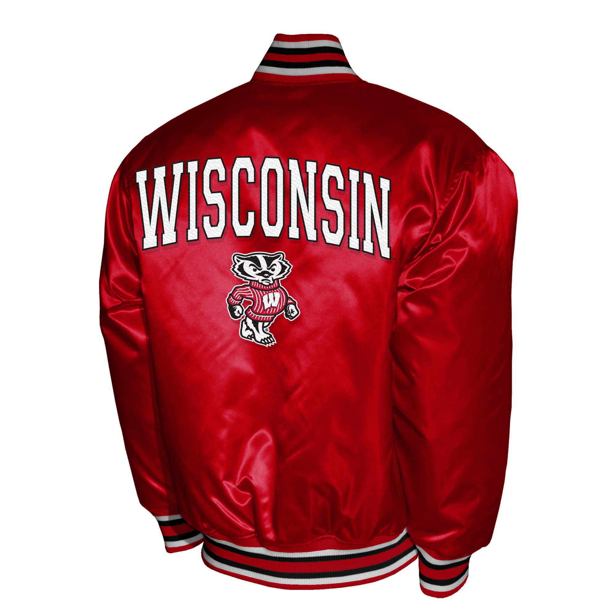 Franchise Club Men's Wisconsin Badgers Red Satin Jacket product image