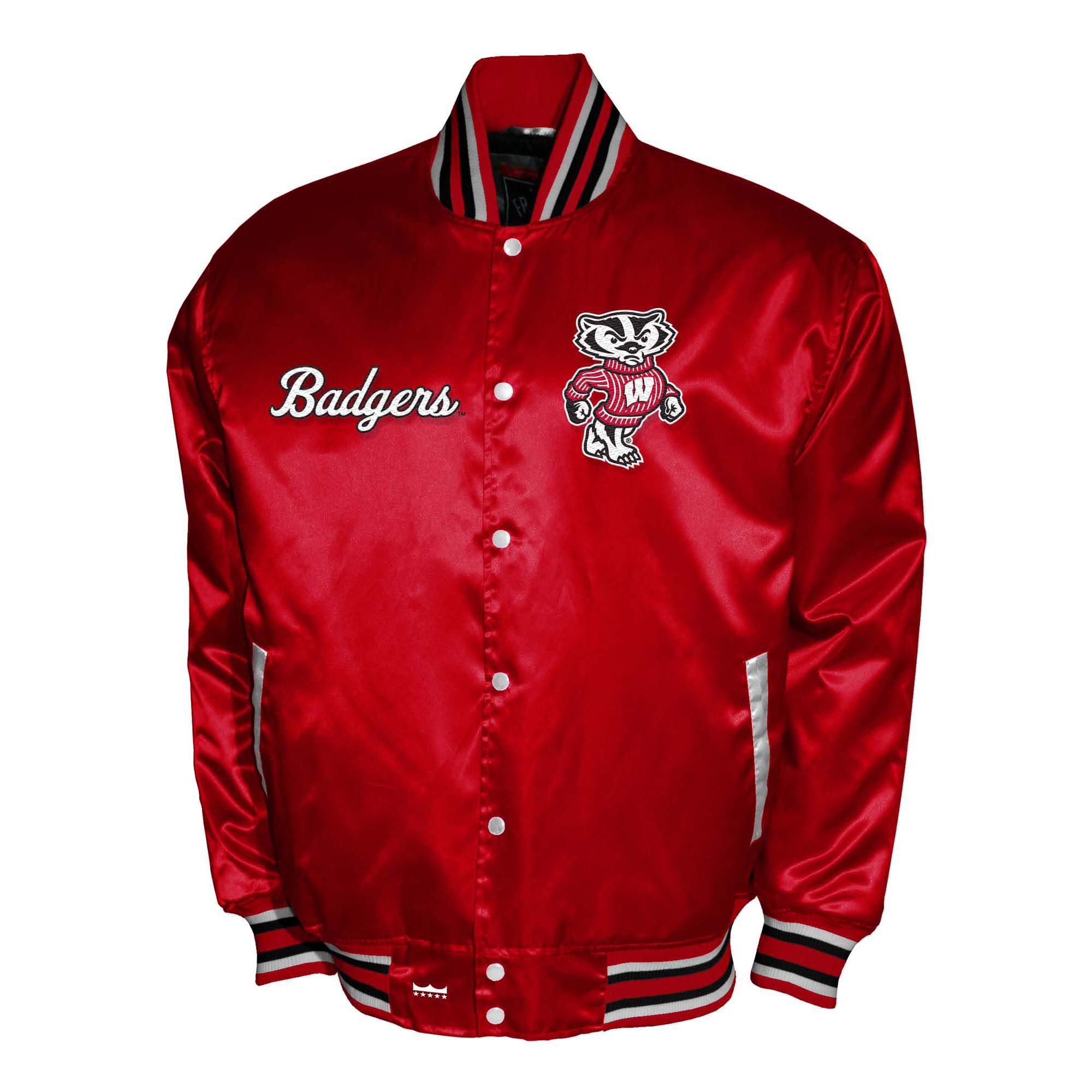 Franchise Club Men's Wisconsin Badgers Red Satin Jacket product image