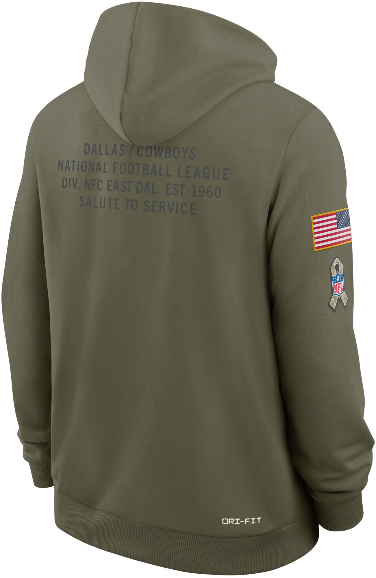 Nike Men's Dallas Cowboys Salute To Service 2025 Olive Pullover Hoodie product image