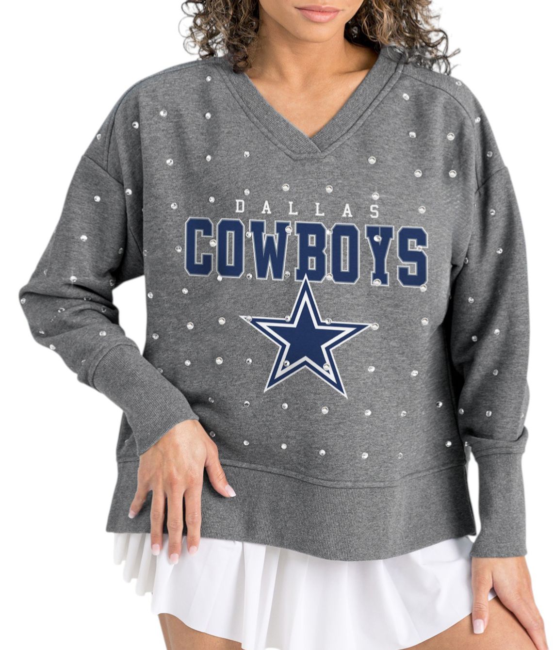 Gameday Couture Women's Dallas Cowboys Grey Most Wanted Crew Pullover Sweatshirt product image