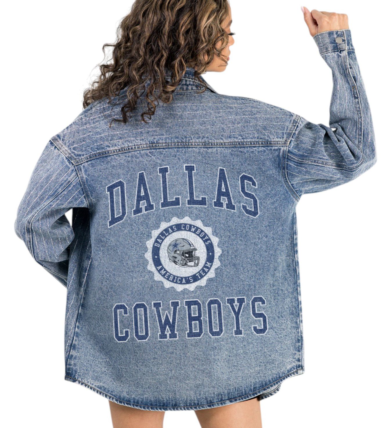 Gameday Couture Women's Dallas Cowboys Denim Instant Replay Button